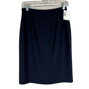 Liz Claiborne Crepe Pencil Skirt Knee Length Back Zip Workwear Black 10 NEW